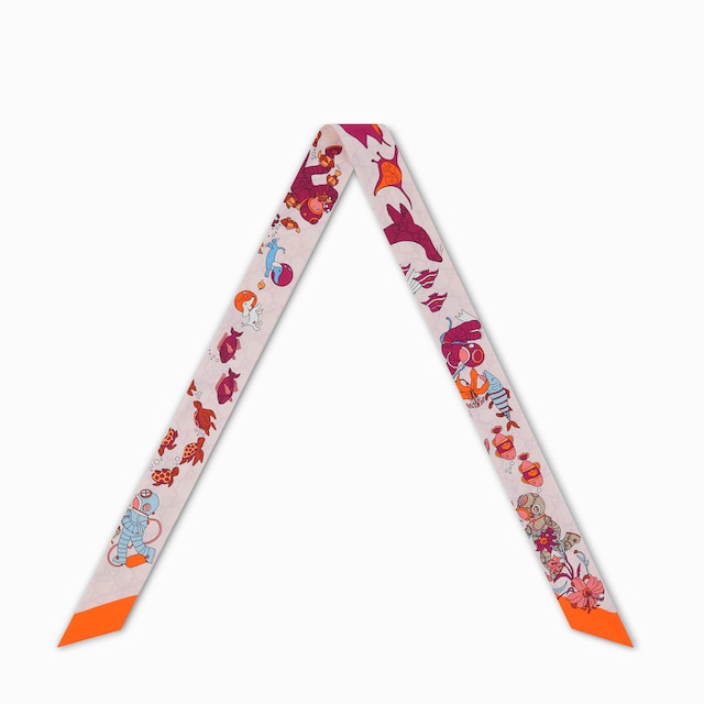 Ruban en soie imprimée