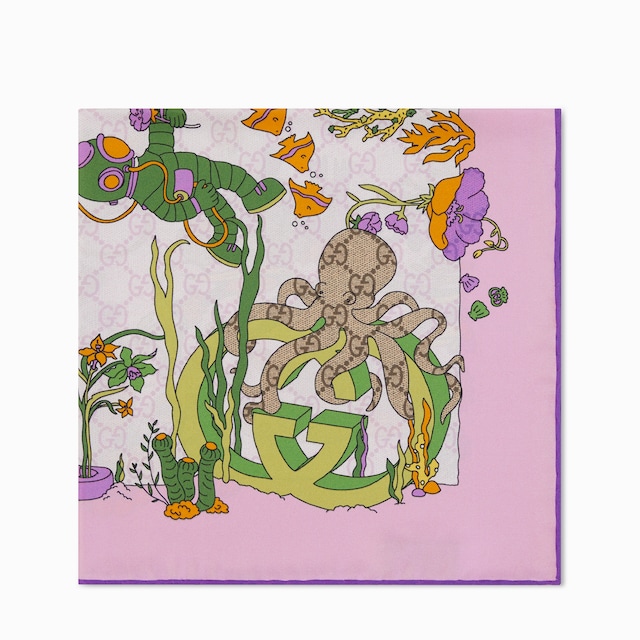 Carré de soie à imprimé