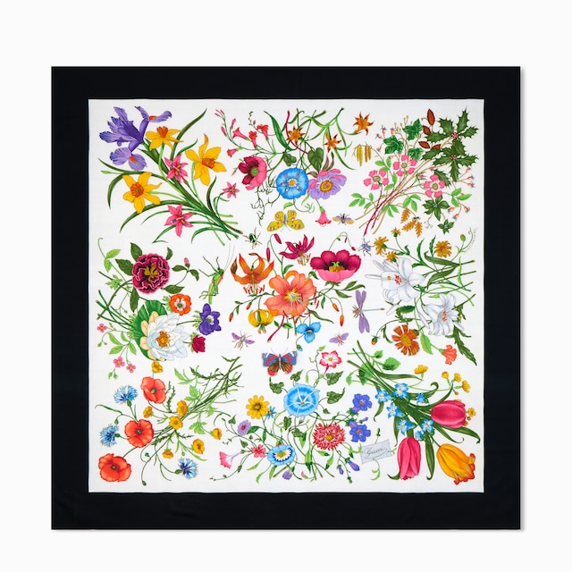 Printed silk wool shawl