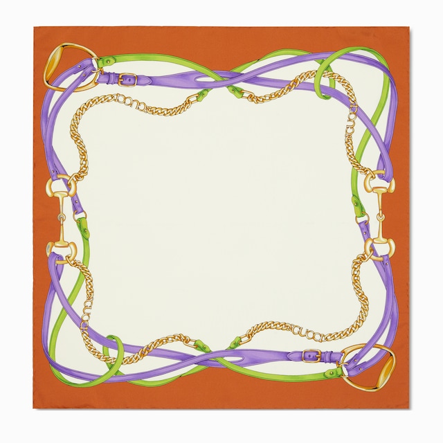 Carré in seta jacquard GG stampata