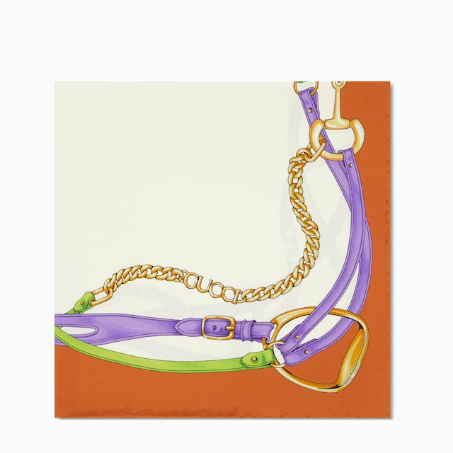 Carré in seta jacquard GG stampata