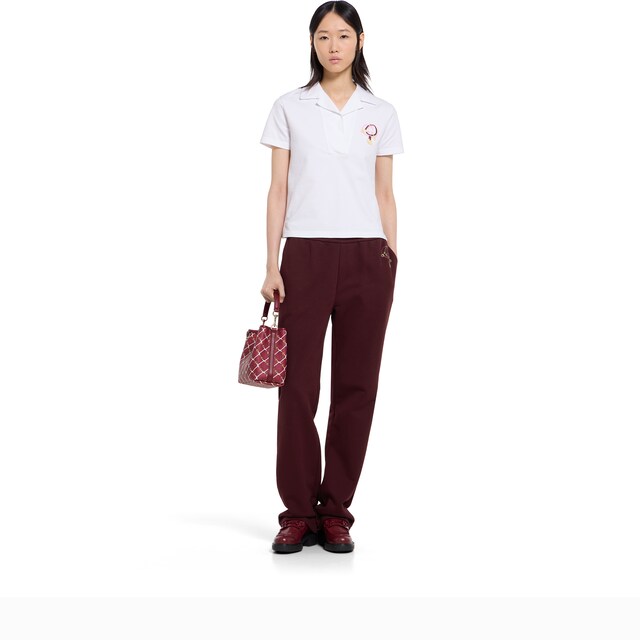 Cotton jersey leisure pants with embroidery - image 3