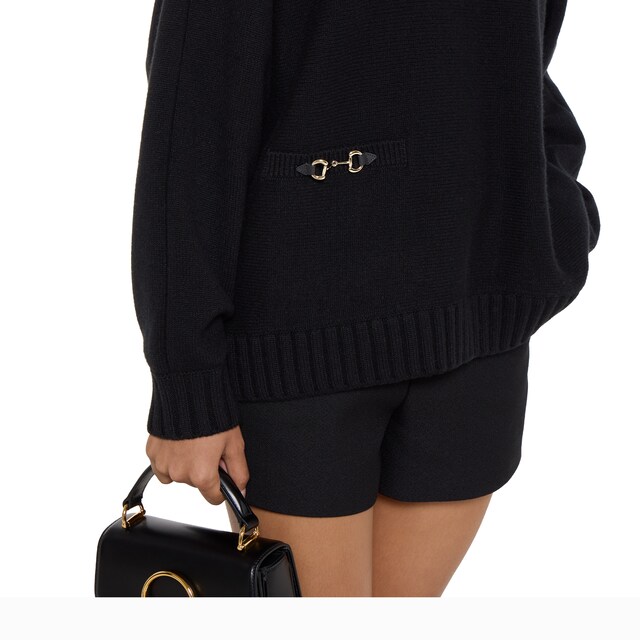 Wool cashmere sweater with Horsebit