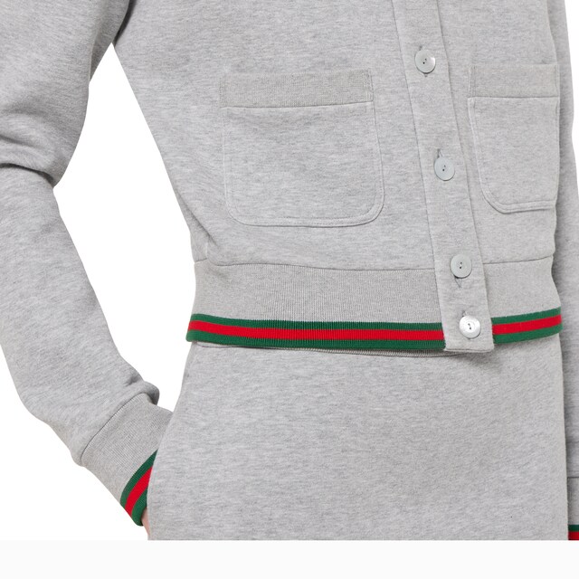 Cotton jersey cardigan with Web - image 3