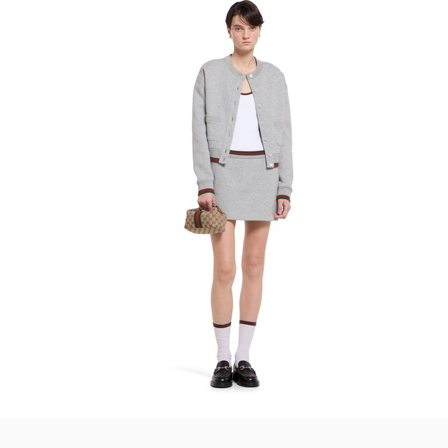 Cotton jersey skirt with Web - image 5
