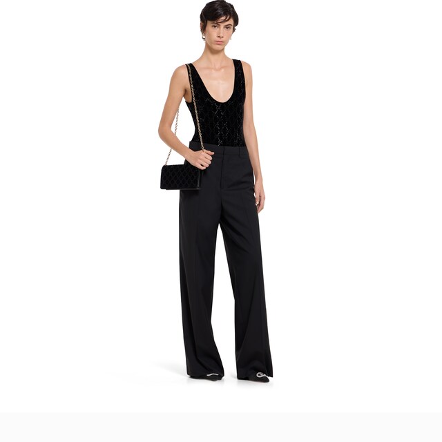 Chenille bodysuit with GG crystals - image 4
