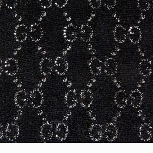 Chenille bodysuit with GG crystals