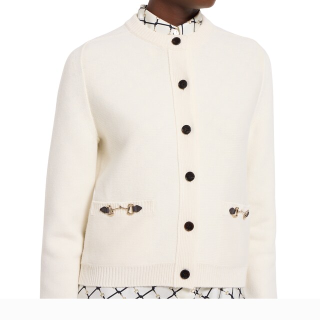 Wool cashmere cardigan with Horsebit - image 3