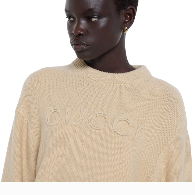 Wool cashmere sweater with embroidery - image 3