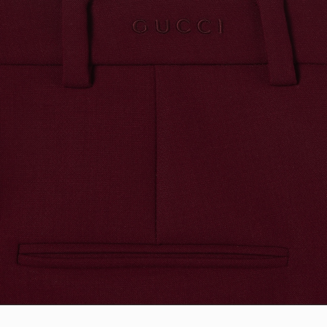 Wool crepe shorts with embroidery
