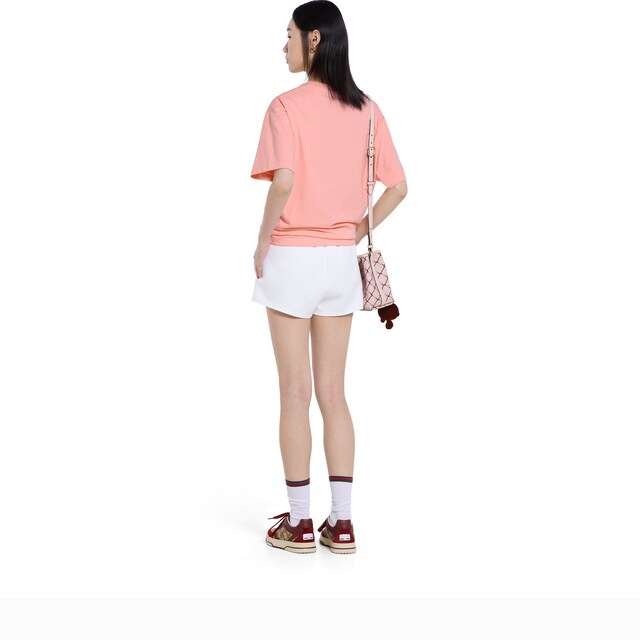 Cotton jersey shorts with embroidery