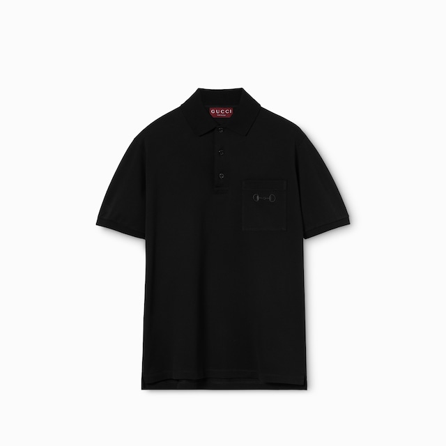 Cotton piquet polo shirt with embroidery