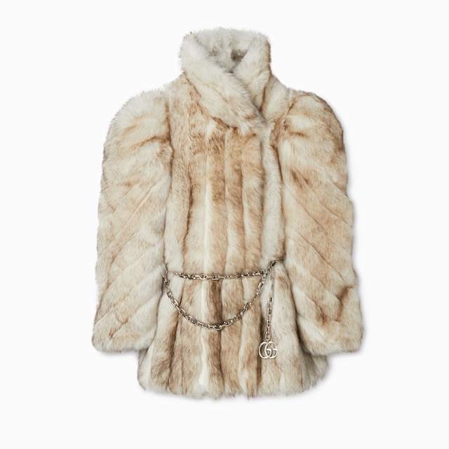 Smooth long shearling coat