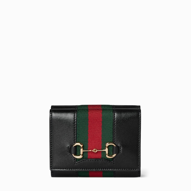 Gucci Horsebit Web small tri-fold wallet