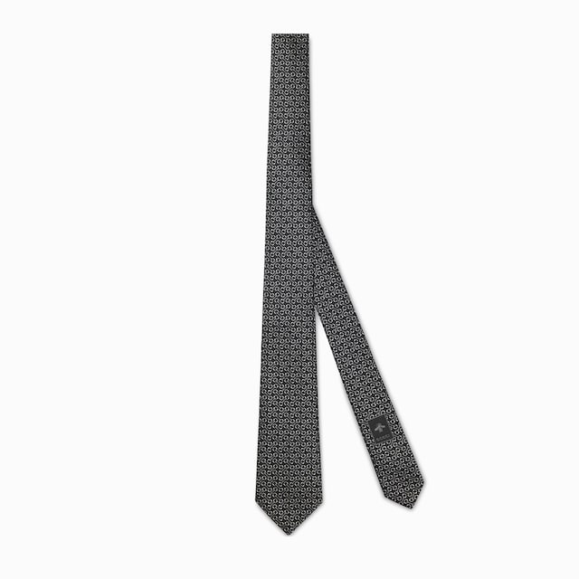 Horsebit silk jacquard tie