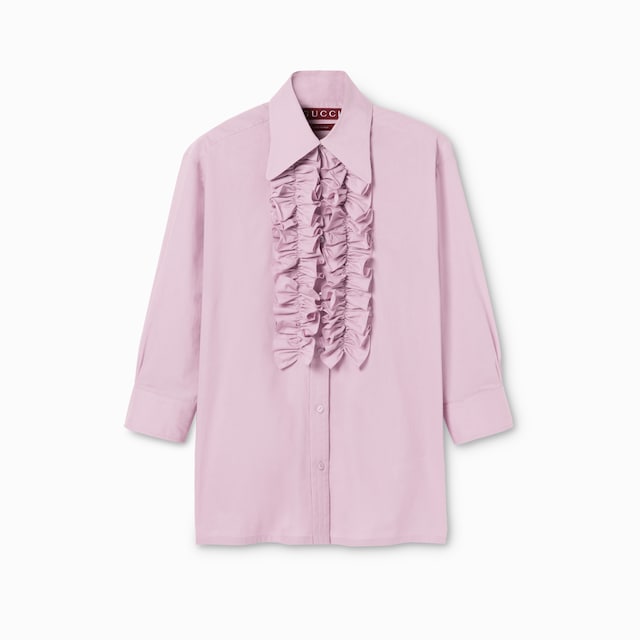 Camisa de muselina de algodón con volantes