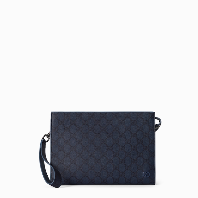 Dusty blue trim small pouch