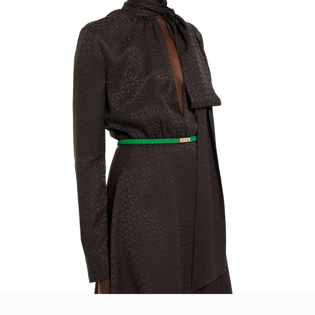 Horsebit silk jacquard dress - image 3