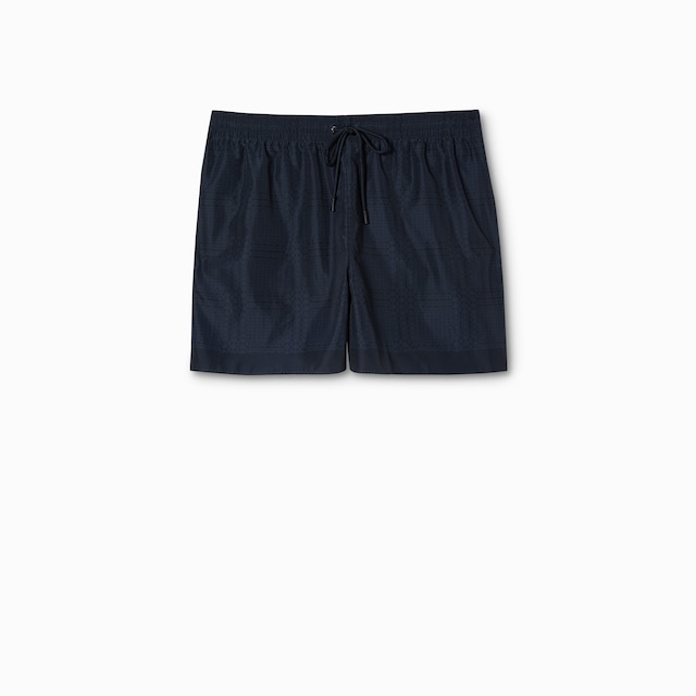 Printed technical poplin swim shorts