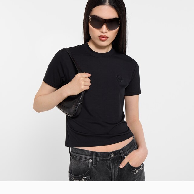 Rayon jersey T-shirt with embroidery - image 5