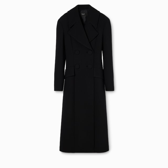 Double-breasted wool coat