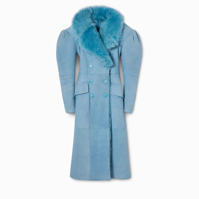 Soft long hair shearling coat