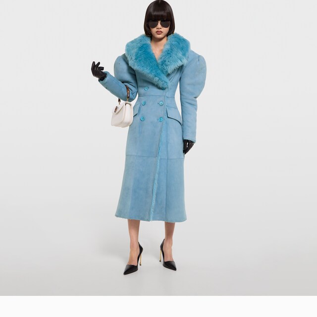 Soft long shearling coat - image 2