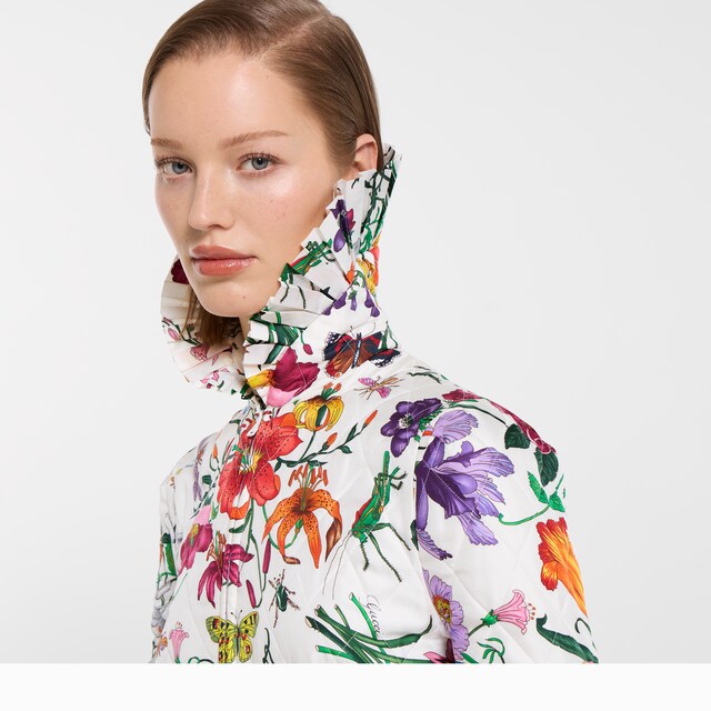 Printed quilted twill long dress - image 4