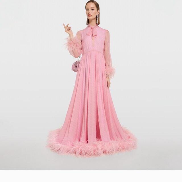 Printed silk chiffon dress - image 2