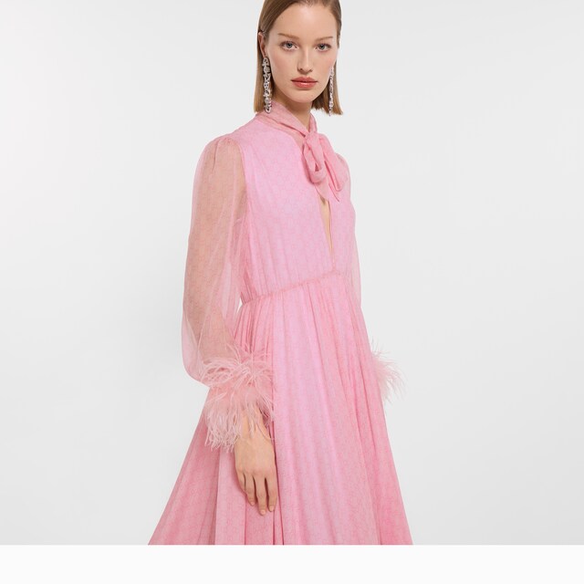 Printed silk chiffon dress - image 3