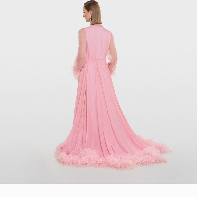 Printed silk chiffon dress - image 4