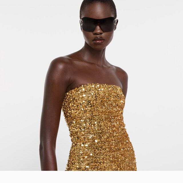Embroidered sequin elastic fabric jumpsuit - image 5