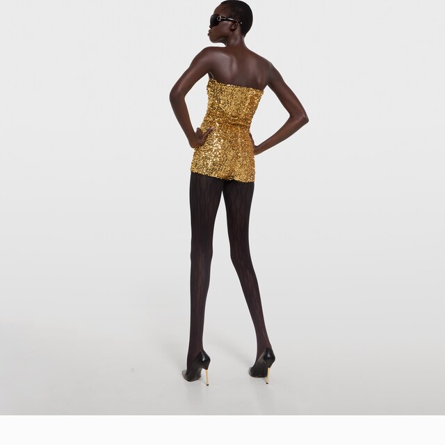 Embroidered sequin elastic fabric jumpsuit - image 2