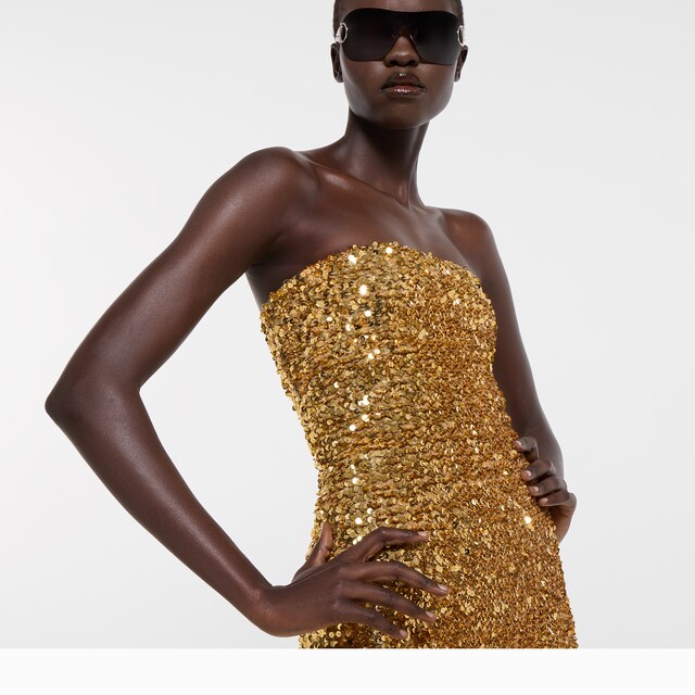 Embroidered sequin elastic fabric jumpsuit - image 3