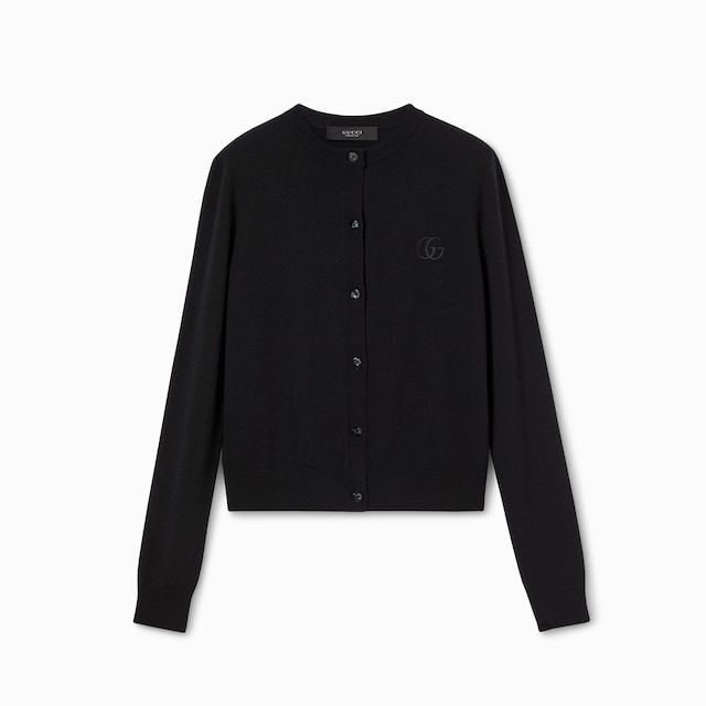 Cardigan en maille de laine avec broderie