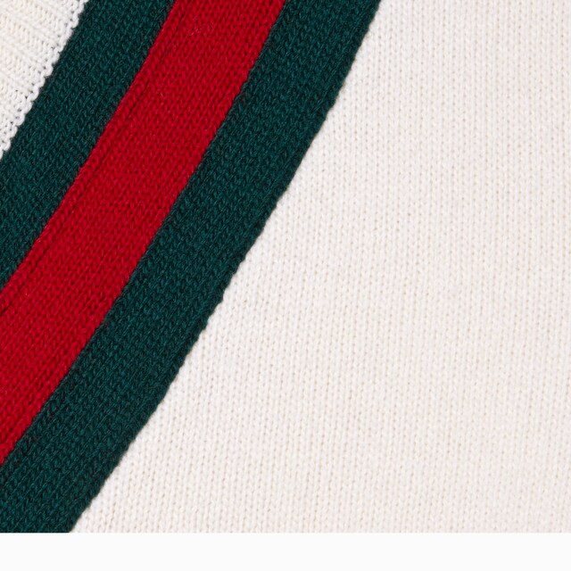 Fine knit wool sweater with Web - image 2