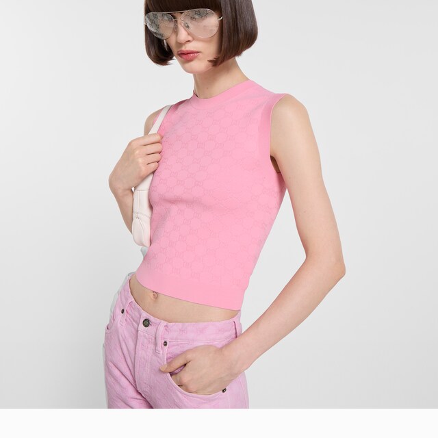 GG fine fabric jacquard vest - image 3