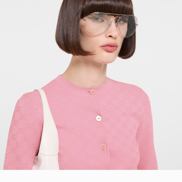 GG fine fabric jacquard cardigan - image 3