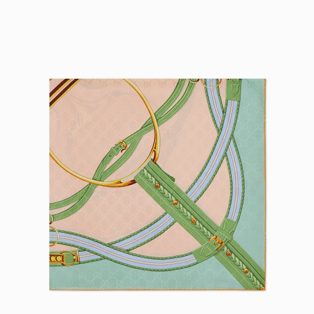 Printed silk jacquard carré