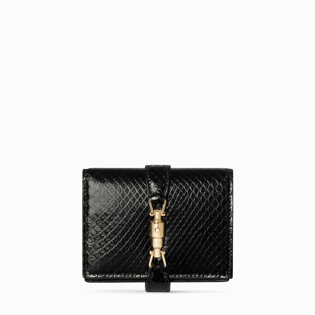 Portefeuille Gucci Jackie en python petit format