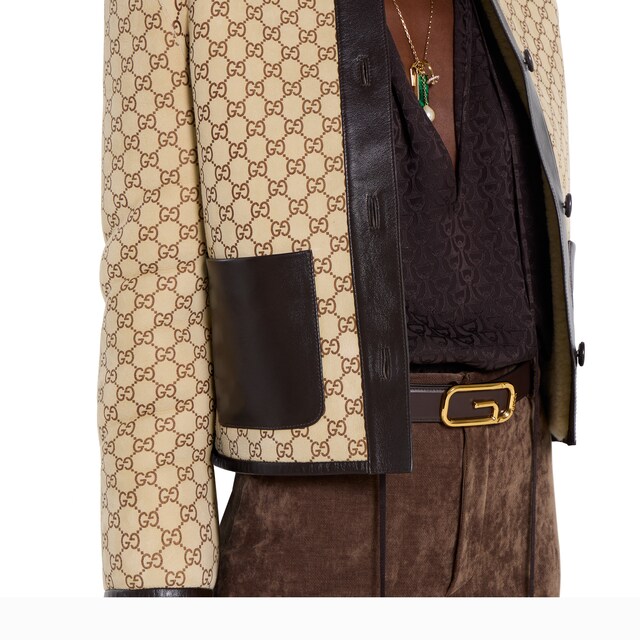 Printed GG shearling jacket - image 2