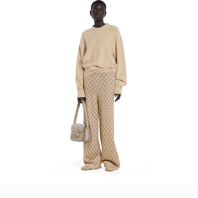 Wool cashmere sweater with embroidery