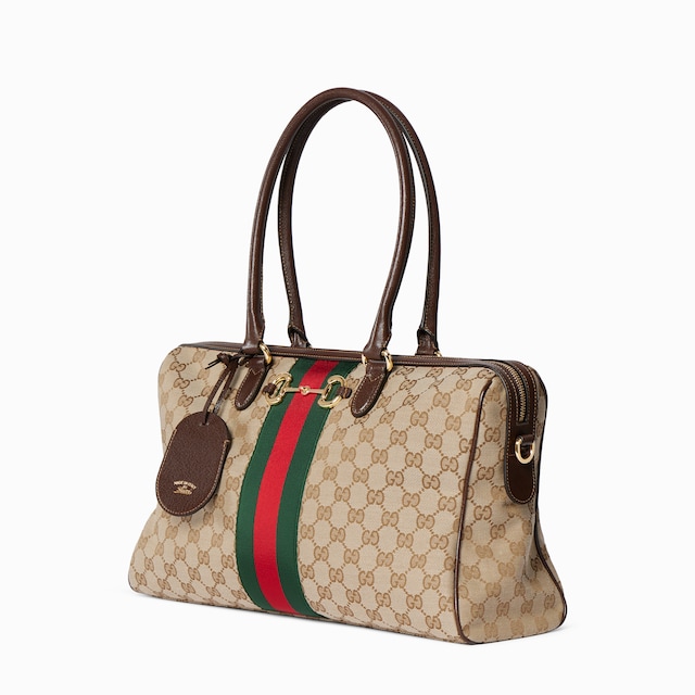 〔グッチ ボルセット〕ラージ ボストンバッグ