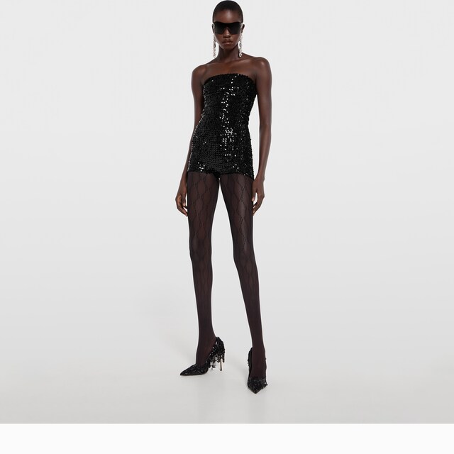 Embroidered sequin elastic fabric jumpsuit - image 3
