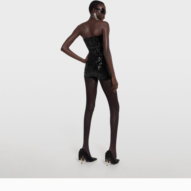 Embroidered sequin elastic fabric jumpsuit - image 2