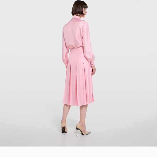 Silk twill shirt with bow - image 4