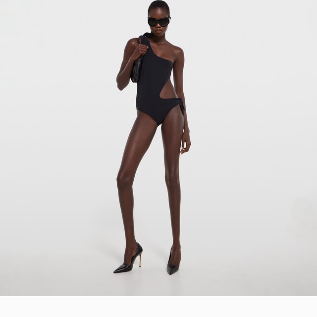 Stretch jersey swimsuit with embroidery - image 4