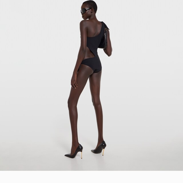 Stretch jersey swimsuit with embroidery - image 5