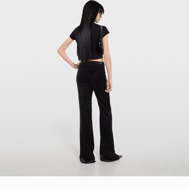 Cotton jersey T-shirt with devore detail - image 3
