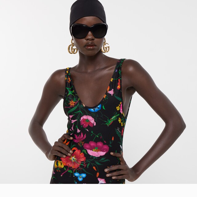 Printed sparkling jersey swimsuit - image 5